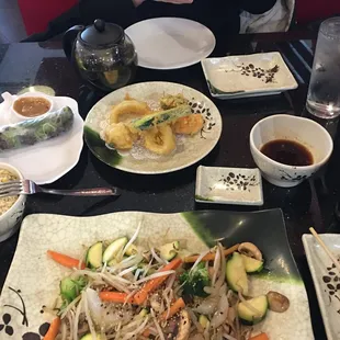 Vegetable Tempura Vegetarian Special Entree with fried rice and Spring Rolls !!!