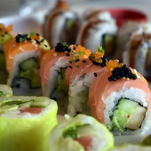 sashimi, sushi, sushi and sashimi, food