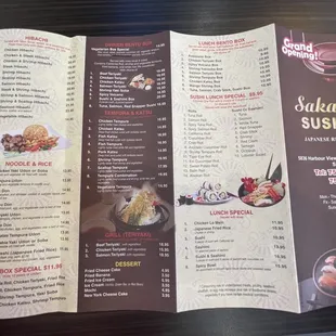 menu