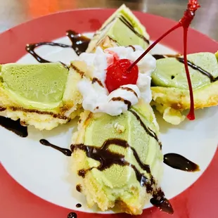 Green tea fried ice cream