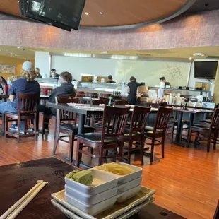 The dining area looking over to the sushi bar