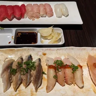 sashimi, sushi, sushi and sashimi, food