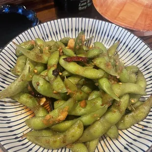 Spicy Garlic Edamame