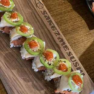 Julie Roll is hands down the best! Albacore, spicy tuna, jalapeño and sriracha.