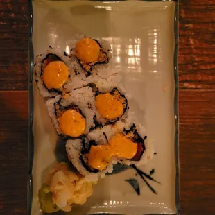 Crunchy Spicy Tuna Roll (a lot of mayo on top)