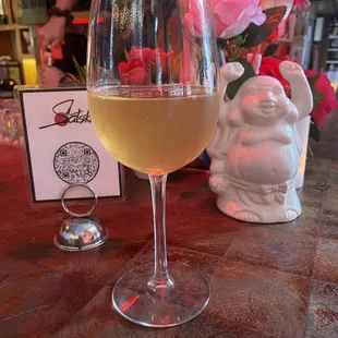 a glass of white wine