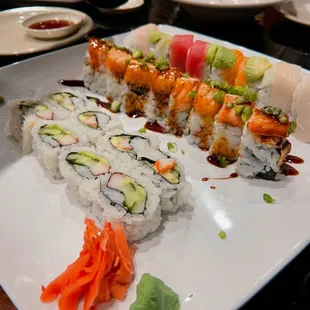 California Roll, Orange County Roll, Rainbow Roll