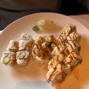 Po Boy Roll and California Roll