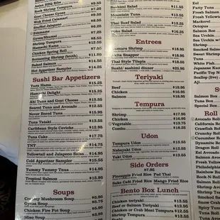 menu