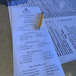 Happy Hour Menu (Jan 2024)