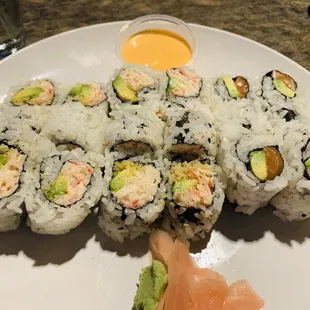 2 Crunchy Roll &amp; Salmon Avocado Roll