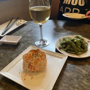 Snow Crab Salad and Edamame