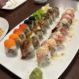 (Left to Right) Four seasons roll, Jazz roll, Tiger roll