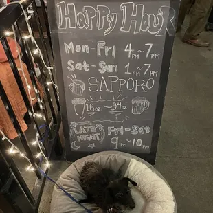 Happy hour sign