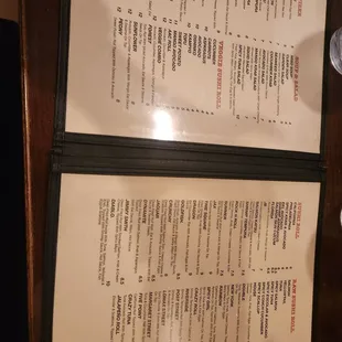 the menu for the sake house