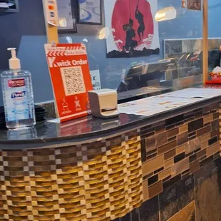 interior, sushi and sashimi