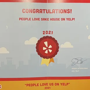 People love Sakehouse on yelp