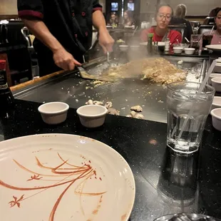 Hibachi grill area