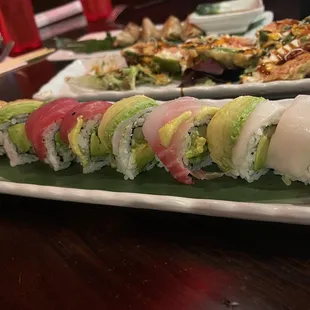 The Rainbow Roll is a go to. Always fresh and filling.