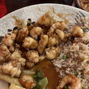 Lobster and shrimp hibachi