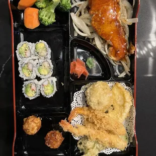 Salmon teriyaki bento box