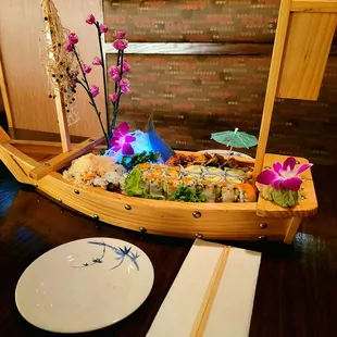 interior, sushi and sashimi