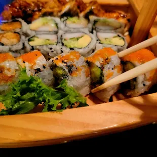 sushi, sashimi, sushi and sashimi, food
