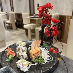 interior, sushi and sashimi