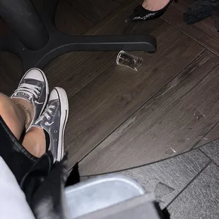 Broken glass that was not cleaned up