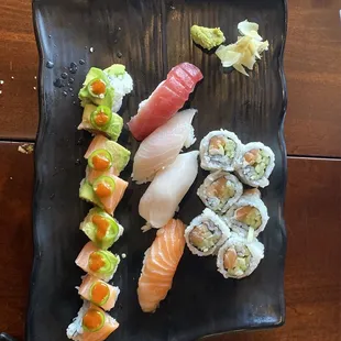 Jalapeño popper roll, Japanese bagel roll, assorted sushi