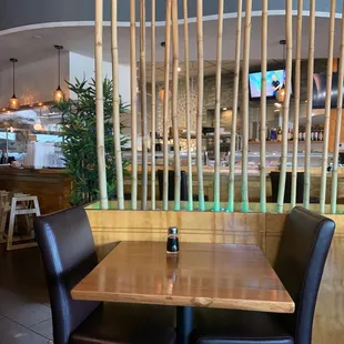 a table and chairs