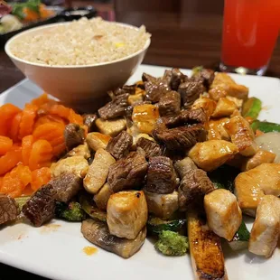 Steak and chicken