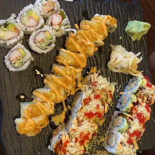 interior, sushi and sashimi