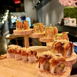 F6. Jalapeno Salmon Roll &amp; T14. Fire Fighter Roll