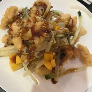 Fish mango salad. Chef choice