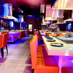 interior, sushi and sashimi