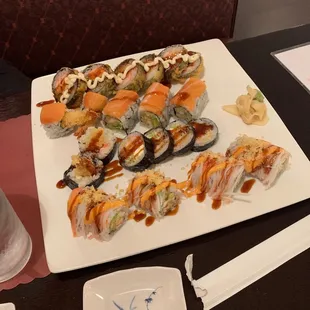 sashimi, sushi, sushi and sashimi, food