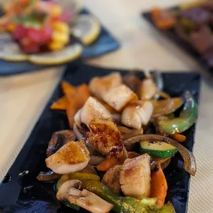 a plate of food on a table