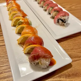 Over the rainbow (left) and blue ocean (right)