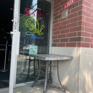 Open for dine in... fish sushi sign