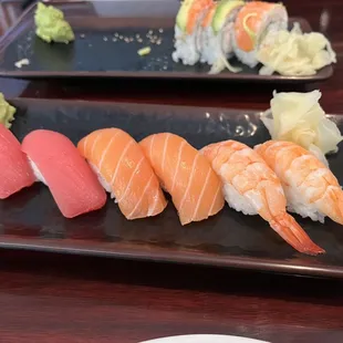 sashimi, sushi, sushi and sashimi, food
