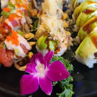 50/50 , So Mexican , Caterpillar (Lunch Special, half rolls)