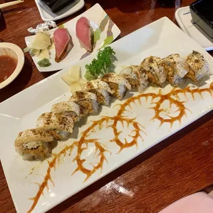 Jaguar roll and Cajun tuna nigiri.