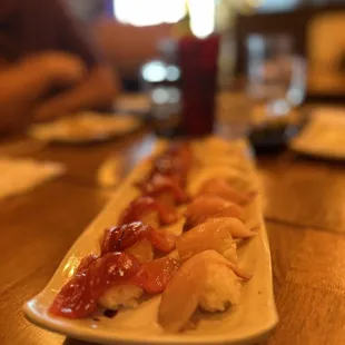 Bluefin tuna sushi, yellowtail sushi