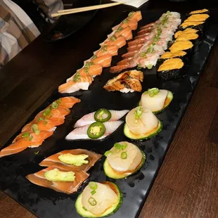 Nigiri and carpaccio