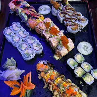 a variety of sushi