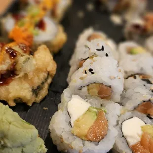 a variety of sushi