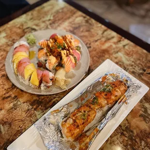 Mango sweet // super star roll // flaming dragon roll