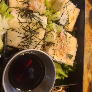 Bento with agedashi tofu , yummy