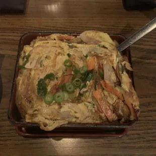 Katsu don with fried rice